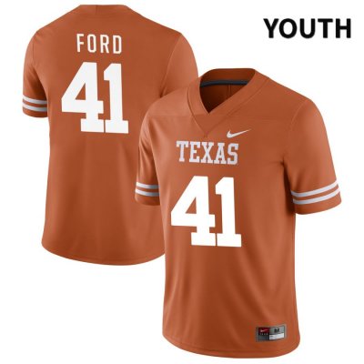 Texas Longhorns Youth #41 Jaylan Ford Authentic Orange NIL 2022 College Football Jersey GRY15P1D